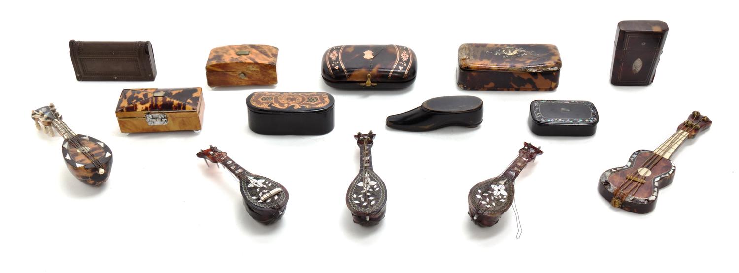 A Collection of Decorative Table Boxes, Length of longest 5 3/4 inches.