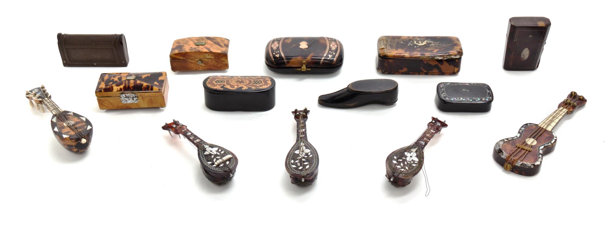 A Collection of Decorative Table Boxes, Length of longest 5 3/4 inches.