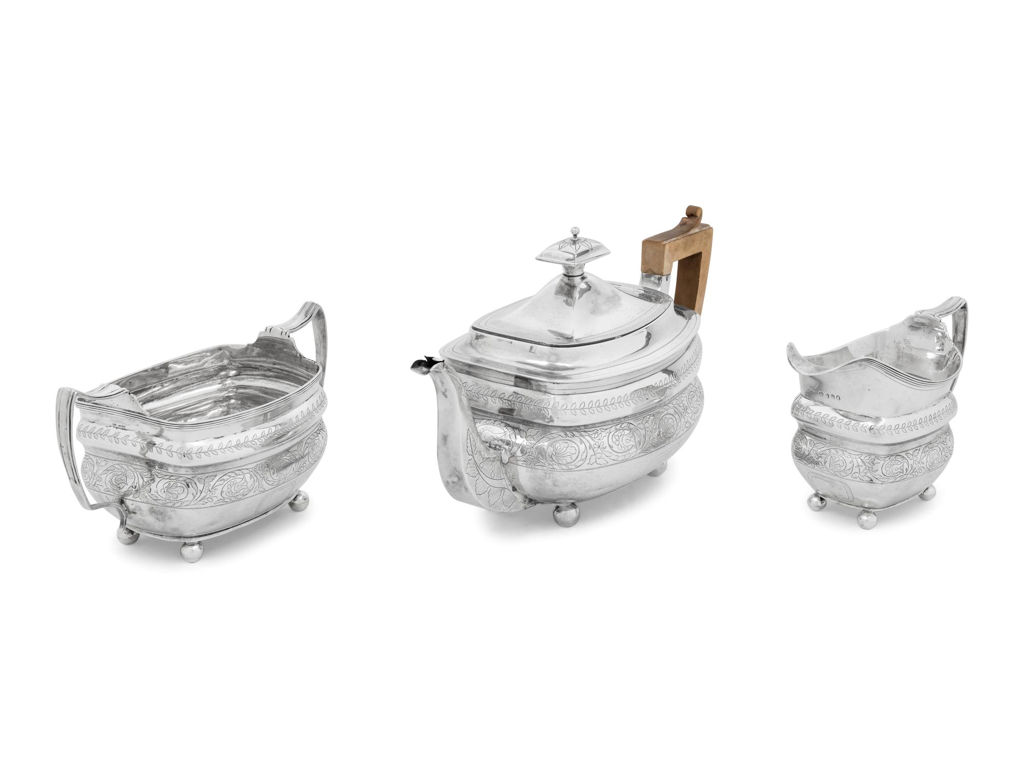 A George III Silver Three-Piece Tea Service