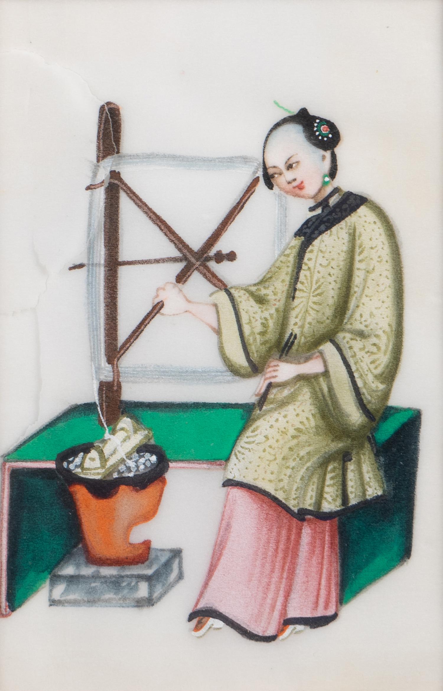 A Set of Twelve Chinese Export Pith Paintings — 19TH/20TH CENTURY