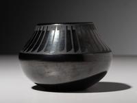 Blackware Pottery Jar, with Gunmetal Finish 1943-1956