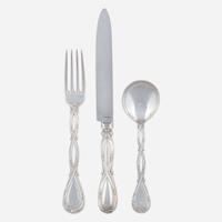 An Extensive French Sterling Silver Flatware Service Puiforcat, Paris, 20th century