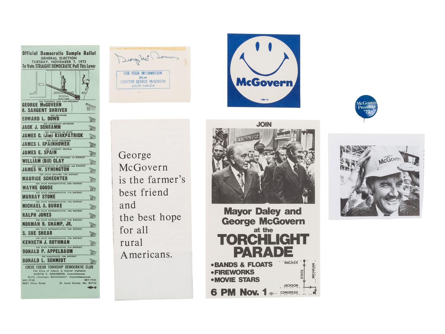 [POLITICS]. Autographs from 20th-century political figures, including: