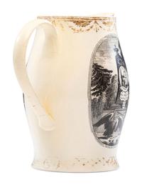 A Liverpool Transfer-Printed Creamware 'Emblem of America / Washington in Glory' Pitcher
