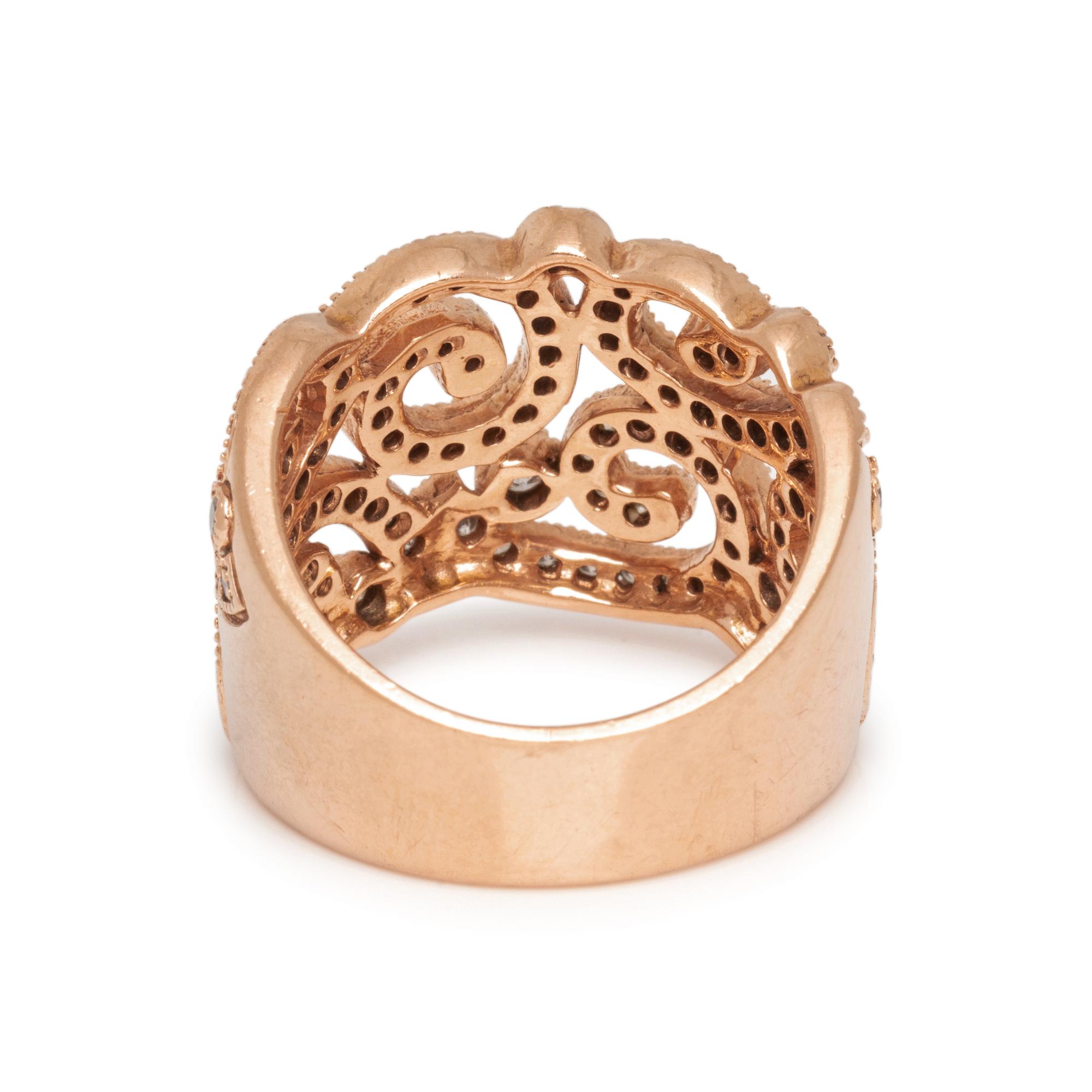 EFFY, ROSE GOLD AND DIAMOND RING