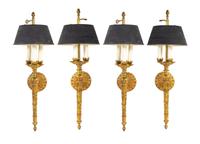 A Set of Four Gilt Bronze Sconces