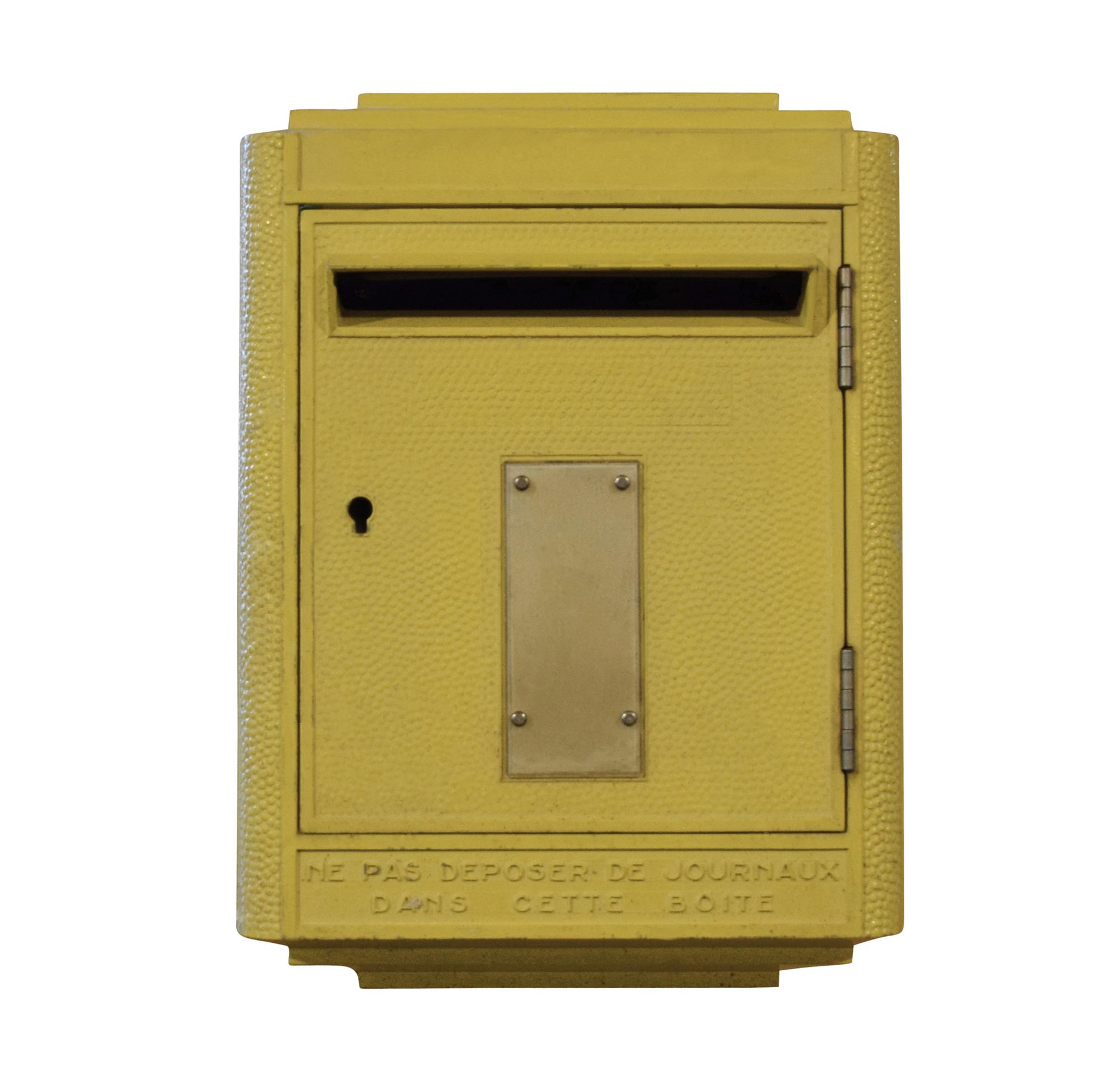 An Iron Mail Box 13.5" W x 9" D x 17.5" H, — France, Circa 1920