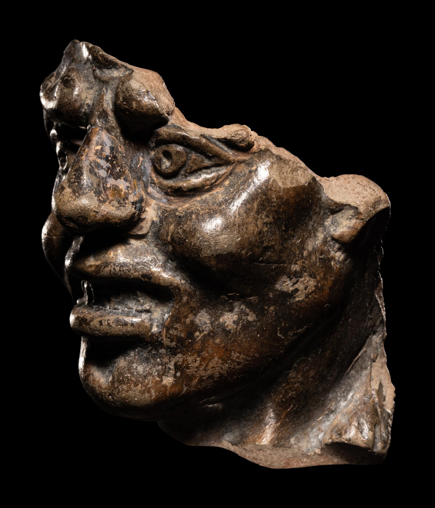 A Hellenistic Terracotta Grotesque Mask