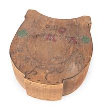 An Ohio Painted Folk Art Box in the Shape of a Horseshoe