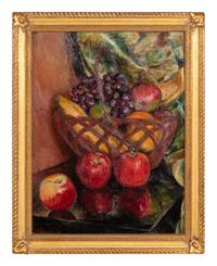 Four Still Life Paintings Depicting Fruit and Wine