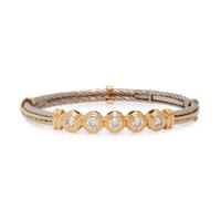 BICOLOR GOLD AND DIAMOND BANGLE BRACELET