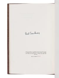 [LINCOLN] -- SANDBURG, Carl (1878-1967). Abraham Lincoln: The War Years . New York: Harcourt, Brace & Company, 1939.