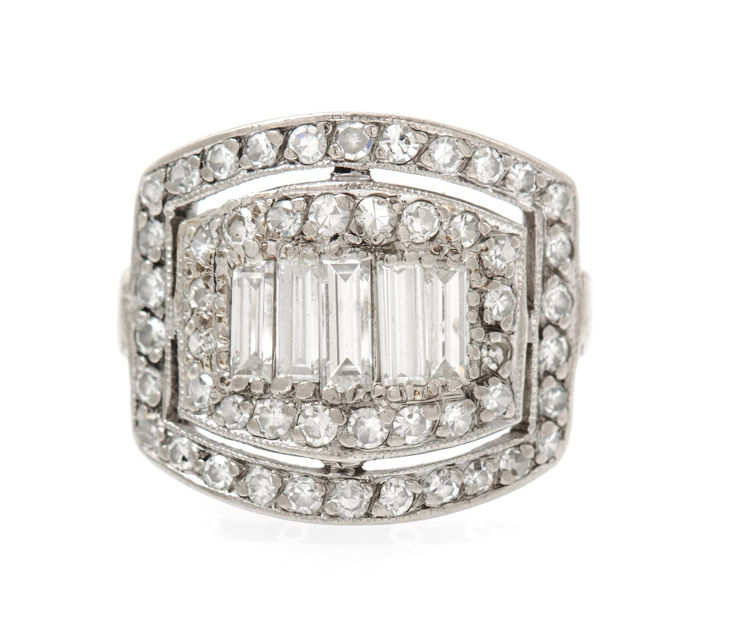 A White Gold and Diamond Ring, 1.80 dwts.