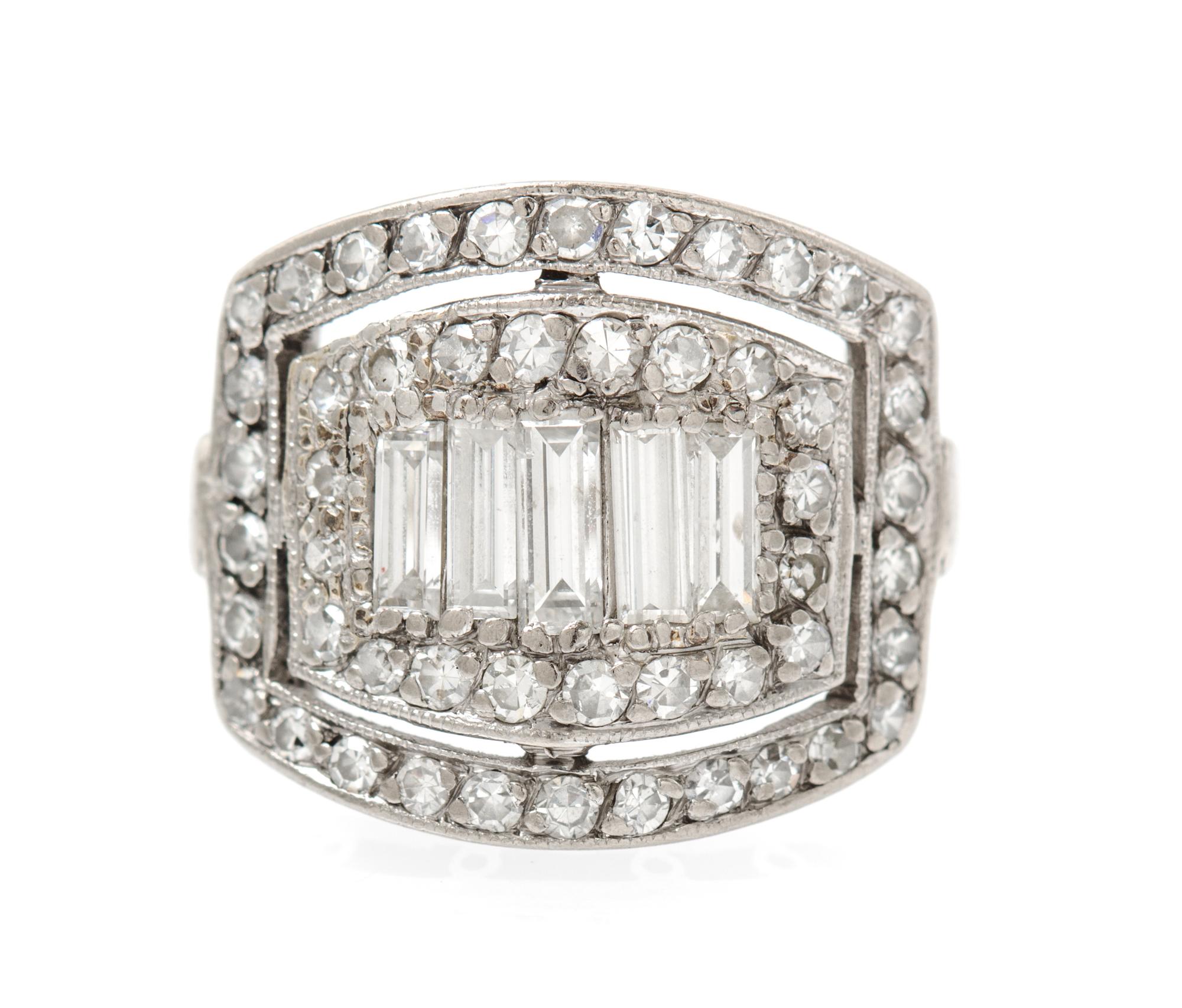 A White Gold and Diamond Ring, 1.80 dwts.