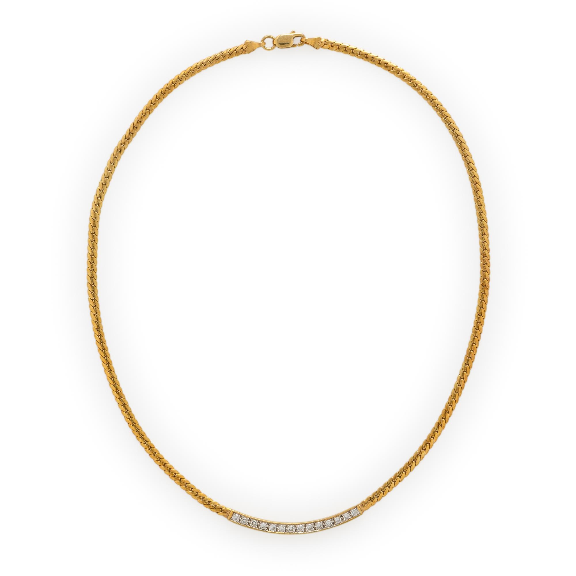 Yellow Gold and Diamond Necklace