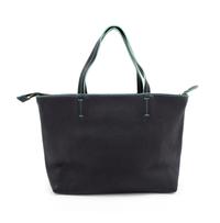 A Salvatore Ferragamo Black Pebbled Leather Bice Small Tote Bag, 8.25" H x 14" W x 4.25" D; Handle drop: 5.5".