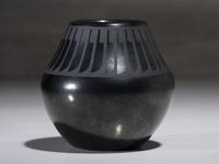 Blackware Pottery Jar, with Light Gunmetal Finish May 1969