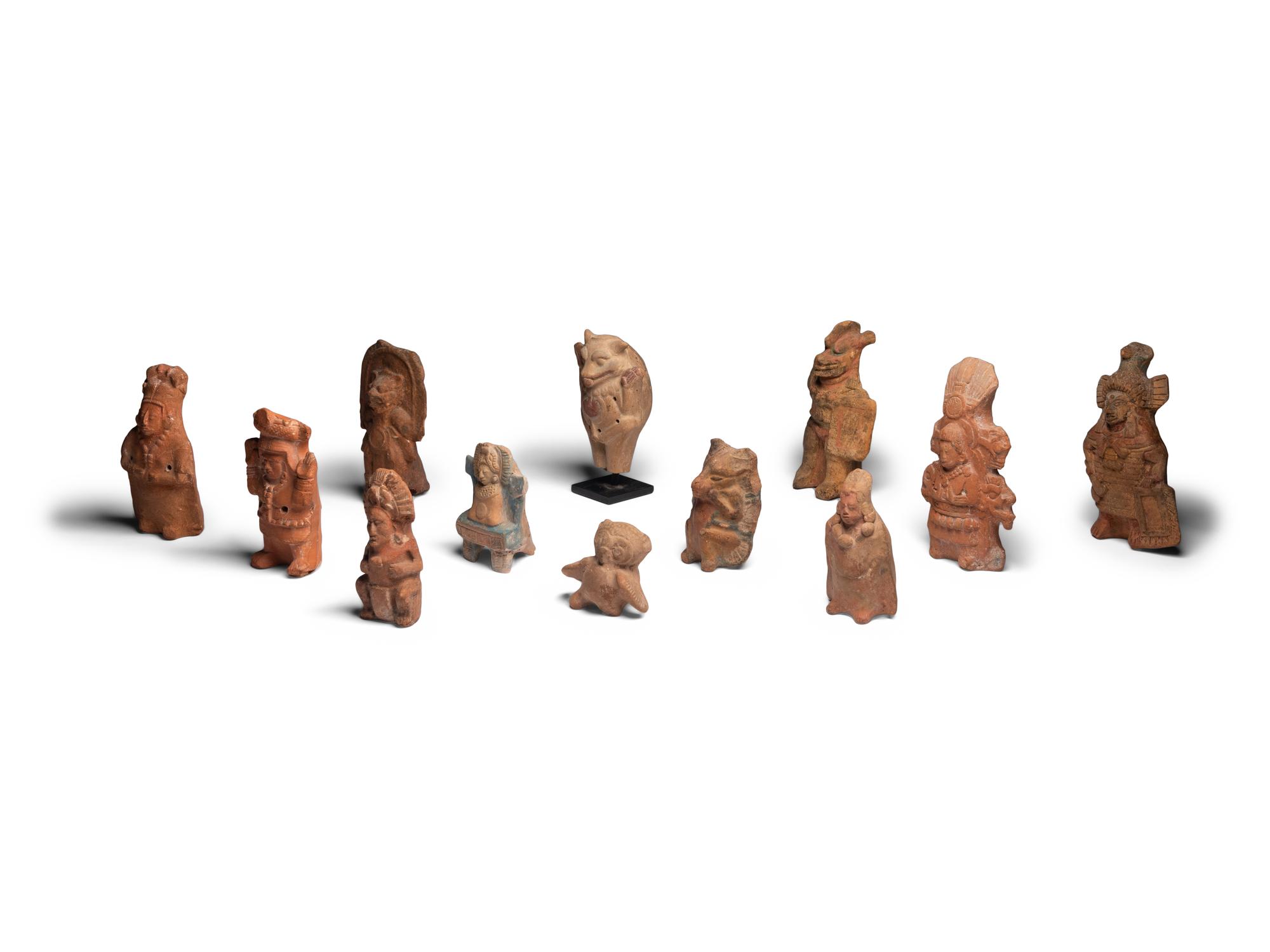 Twelve Maya Terracotta Ocarinas