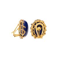 YELLOW GOLD AND LAPIS LAZULI EARCLIPS