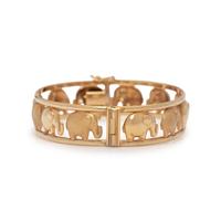 YELLOW GOLD ELEPHANT MOTIF BANGLE BRACELET