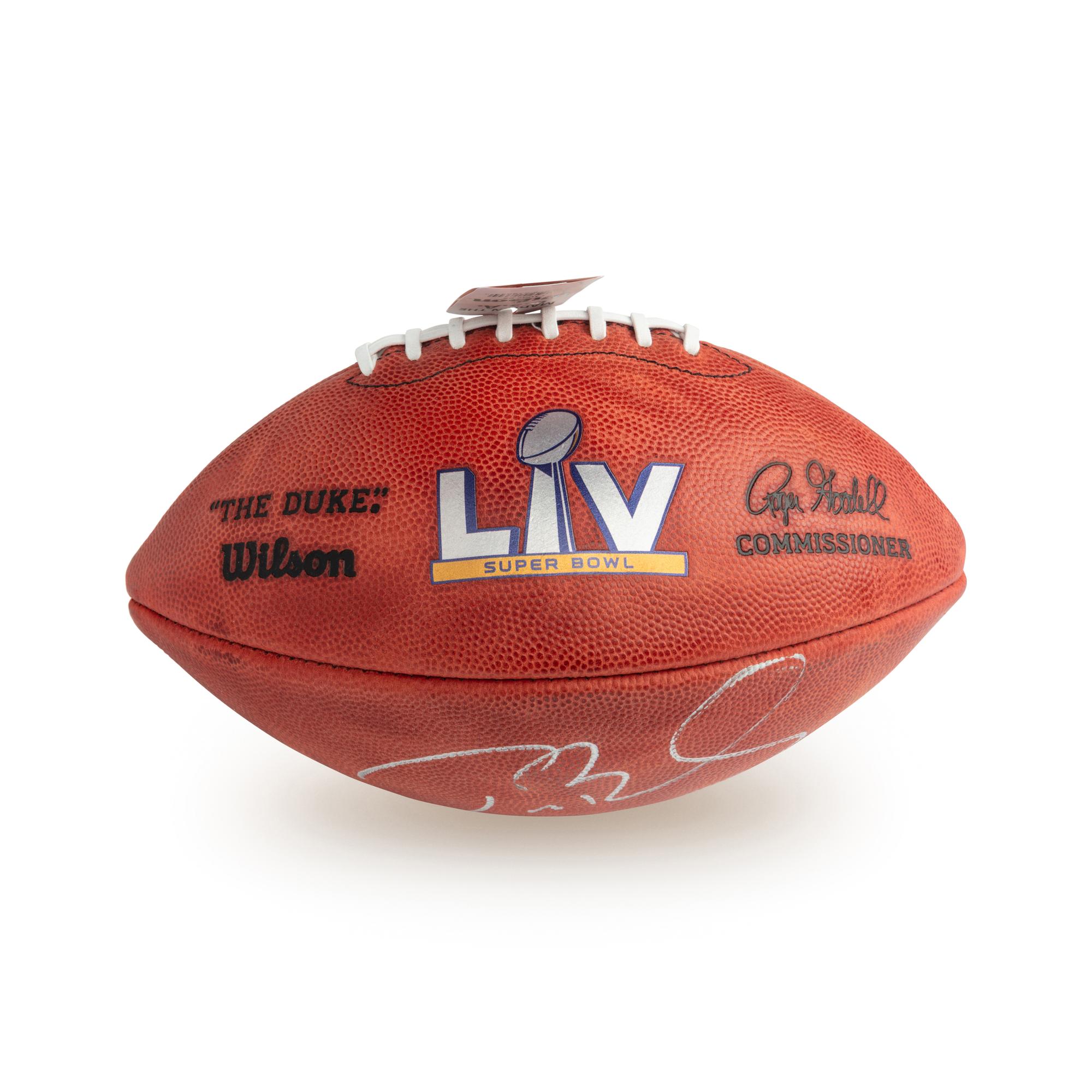 A Tom Brady Signed Autograph Football with Extraordinarily Rare G.O.A.T. Inscription (G.O.A.T Authentics Letter)