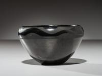 Blackware Pottery Bowl, with Avanyu 1923-1925