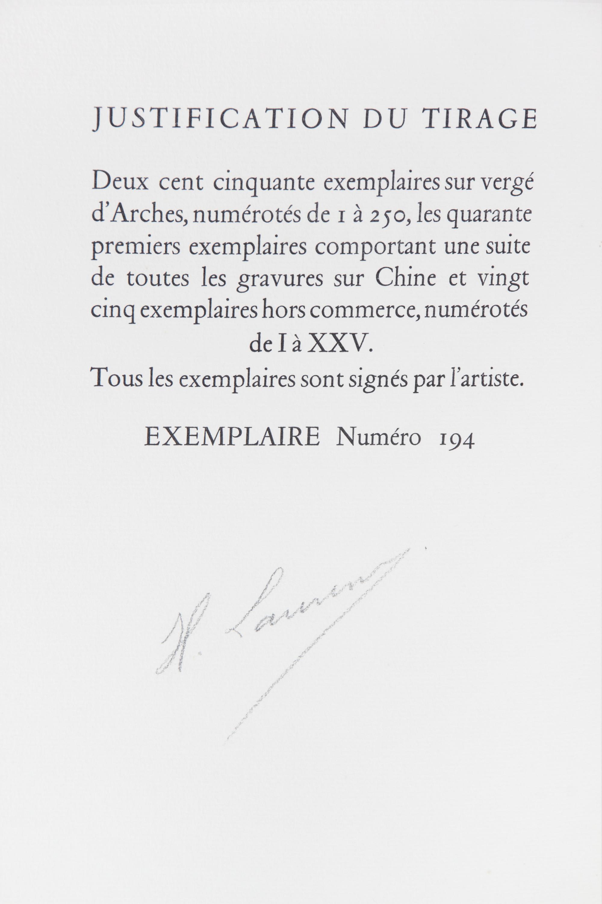 (LAURENS, HENRI) LUCIEN DE SAMOSATE [LUCIAN]. Dialogues. Paris, [1951]. Limited. Bound by Robert Bonfils. Signed.