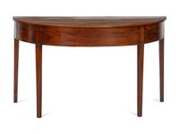 A Pair of George III Mahogany Demilune Console Tables