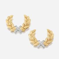 A Set of Matching Tiffany & Co. Gold and Diamond Brooches