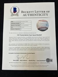 A 1997 Florida Marlins World Series Champions Team Signed Autograph Baseball - 33 Signatures (Beckett Authentication Services Letter)