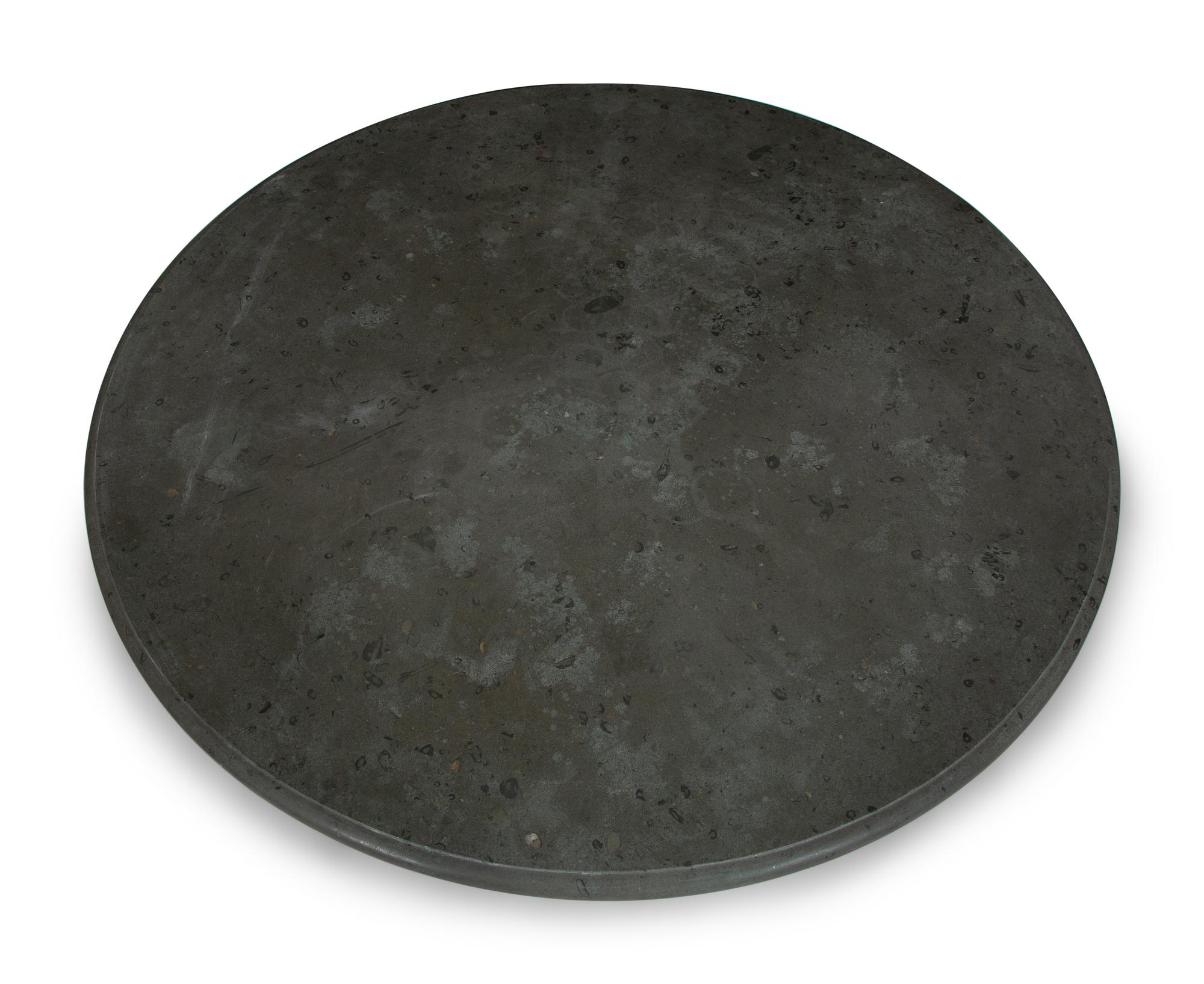 An Italian Baroque Style Grey-Painted and Parcel-Gilt Limestone-Top Center Table