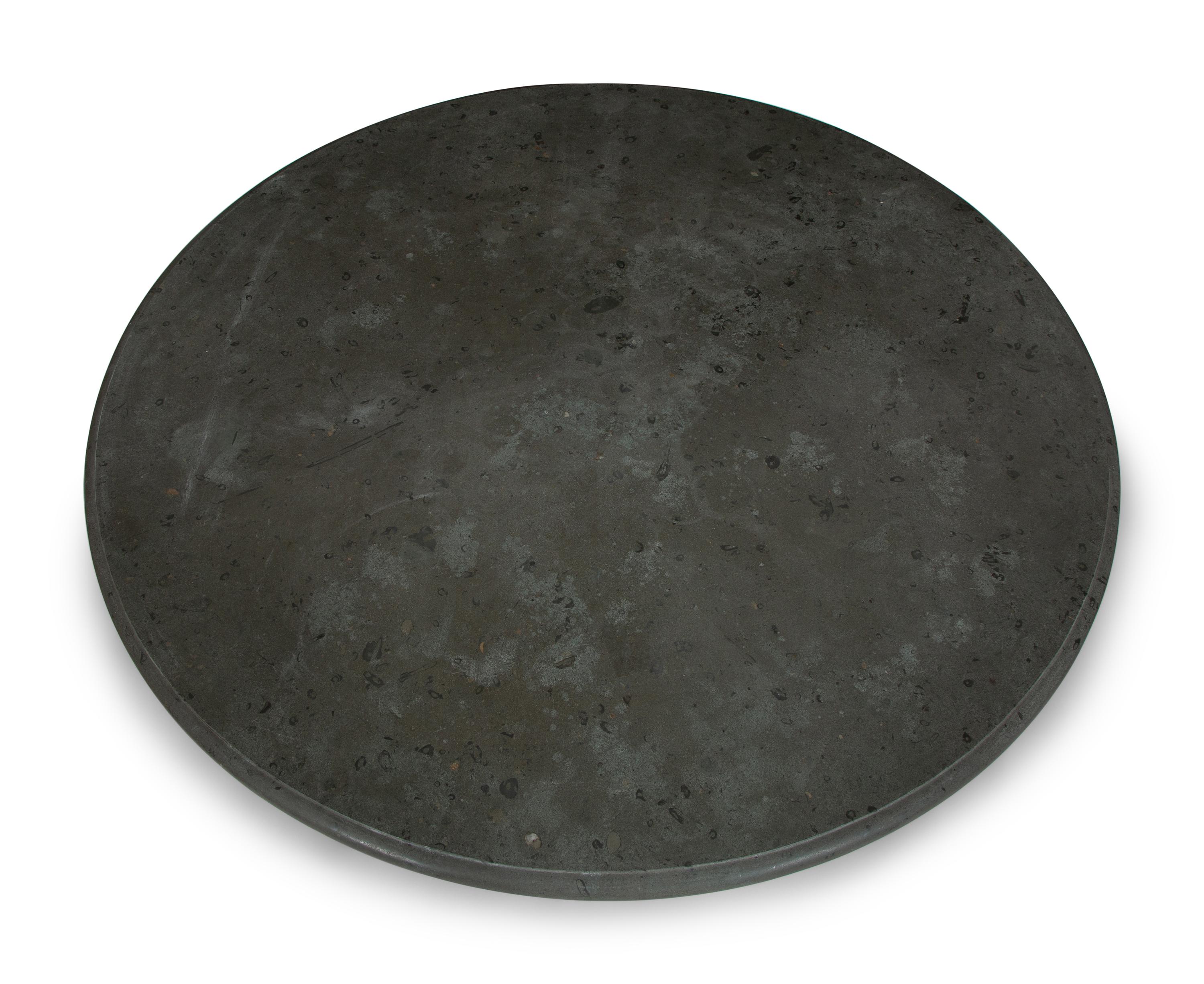 An Italian Baroque Style Grey-Painted and Parcel-Gilt Limestone-Top Center Table