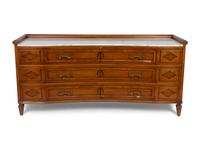 A Directoire Style White Marble Top Mahogany Dresser — 20TH CENTURY
