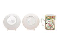 Three Chinese Rose Medallion Porcelain Articles