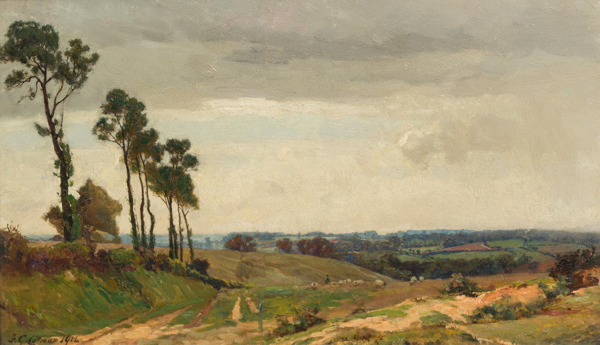 Frederick George Cotman, (British, 1850-1920), Greeting St. Muray Looking towards Ipswich, 1914