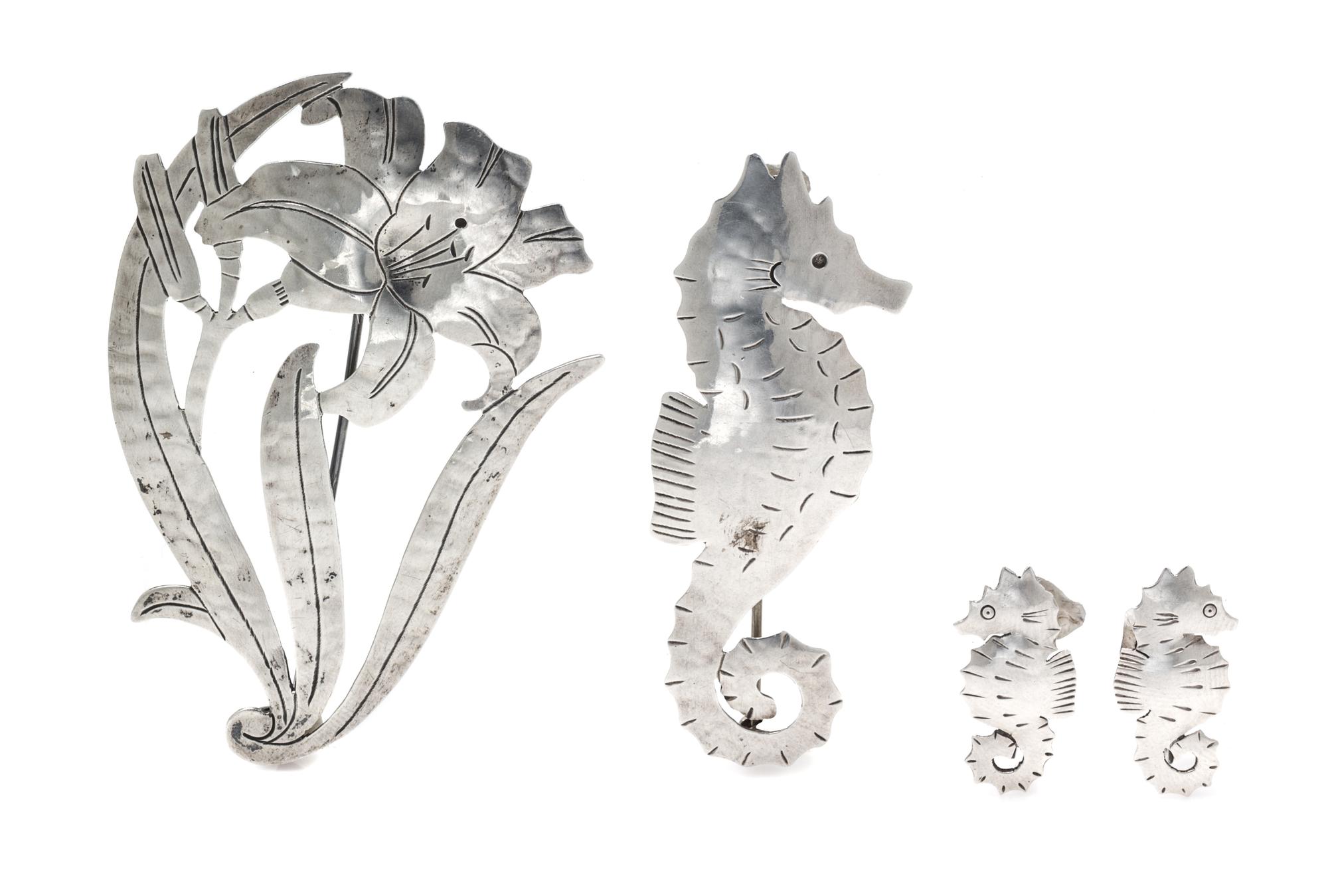 A Collection of Arts and Crafts Sterling Silver Jewelry, Stavre Gregor Panis, 18.80 dwts.