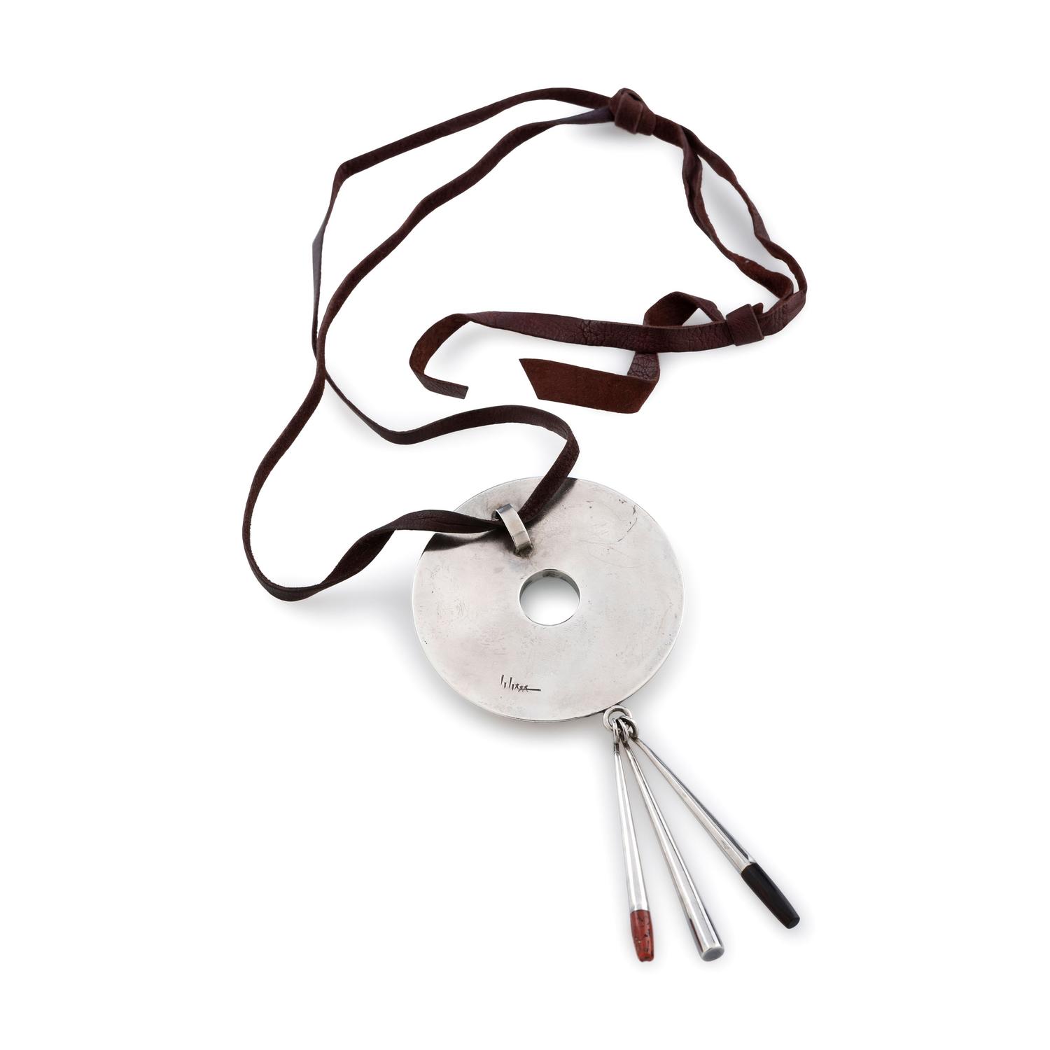 Silver Pendant, with Mosaic Inlay