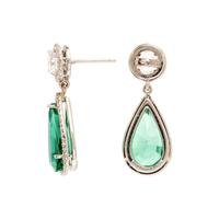 COLOMBIAN EMERALD AND DIAMOND EARRINGS