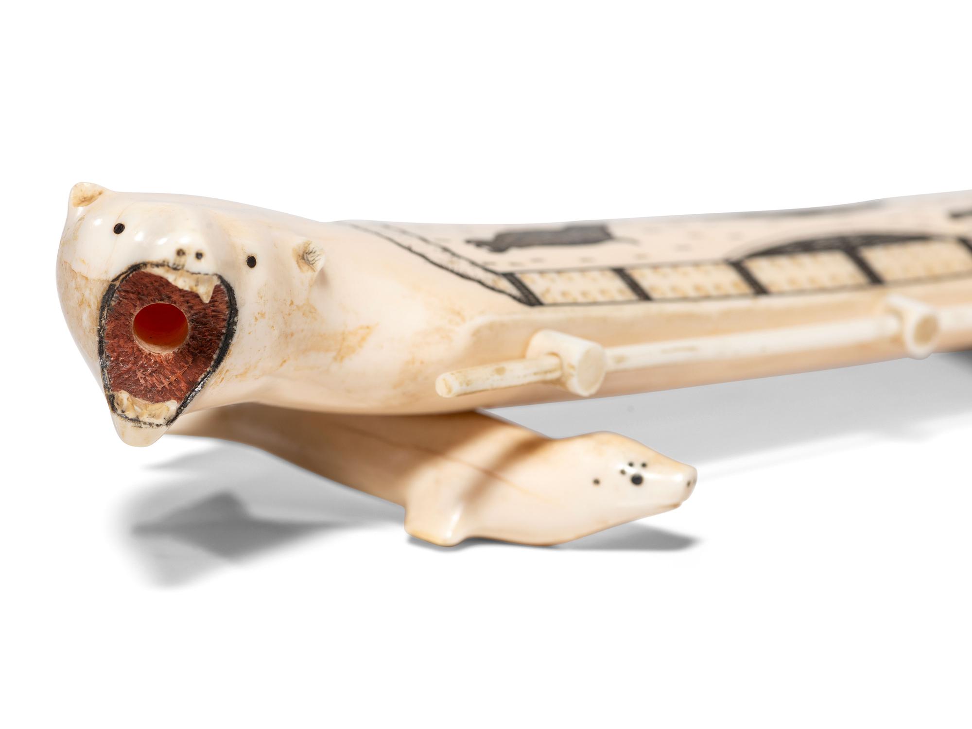 Iñupiat Carved Cribbage Board