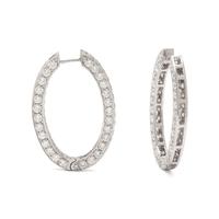 WHITE GOLD AND DIAMOND HOOP EARRINGS