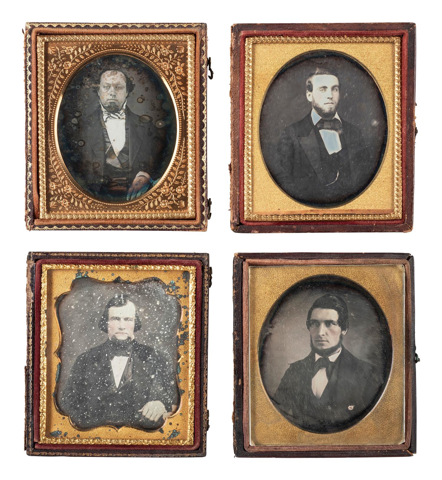 [EARLY PHOTOGRAPHY]. 23 sixth plate daguerreotypes of men sporting facial hair.