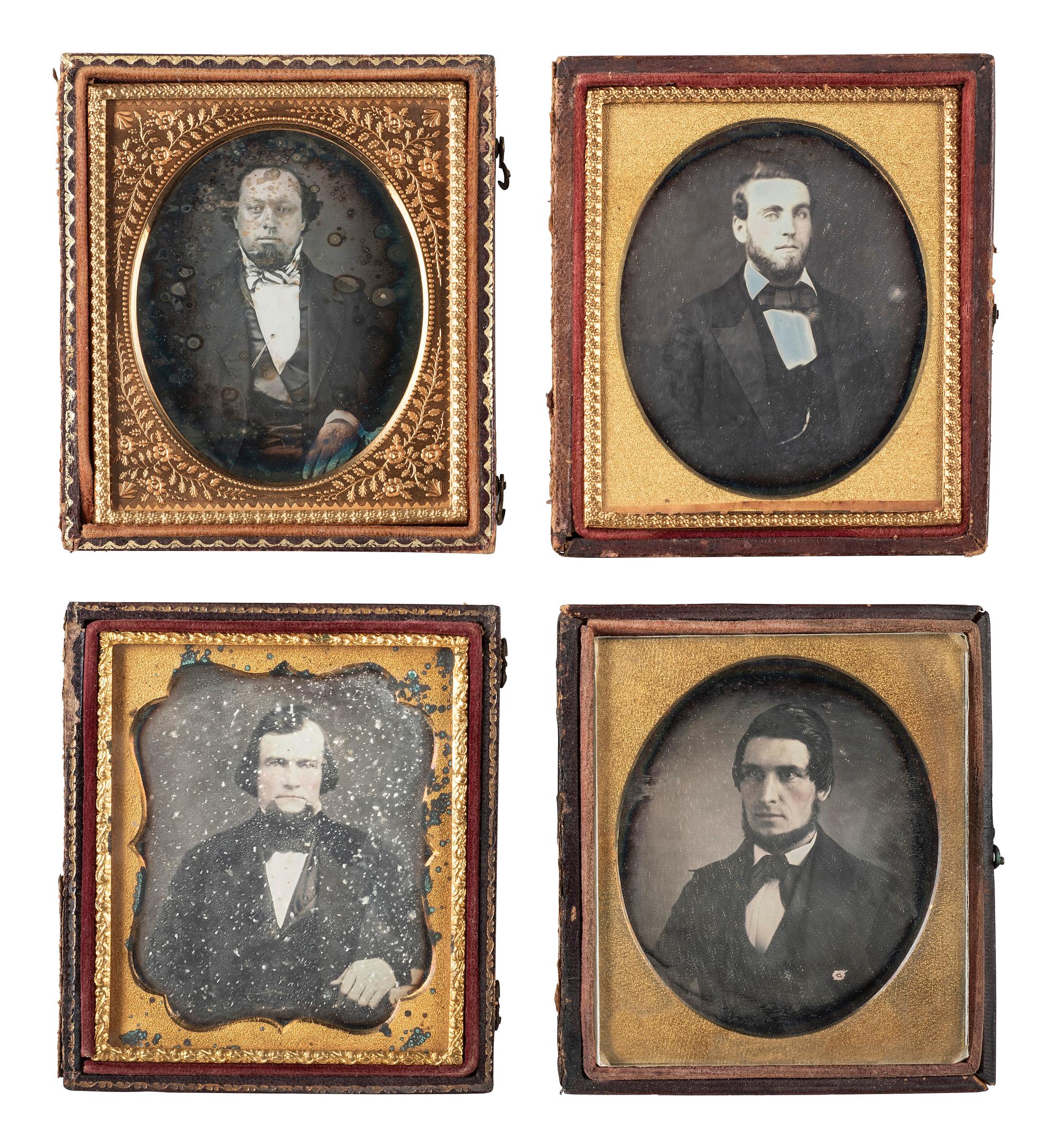 [EARLY PHOTOGRAPHY]. 23 sixth plate daguerreotypes of men sporting facial hair.