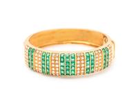 DIAMOND AND EMERALD BANGLE