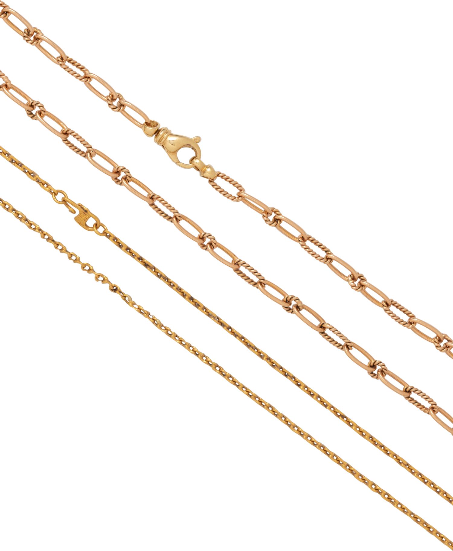 COLLECTION OF GOLD NECKLACES
