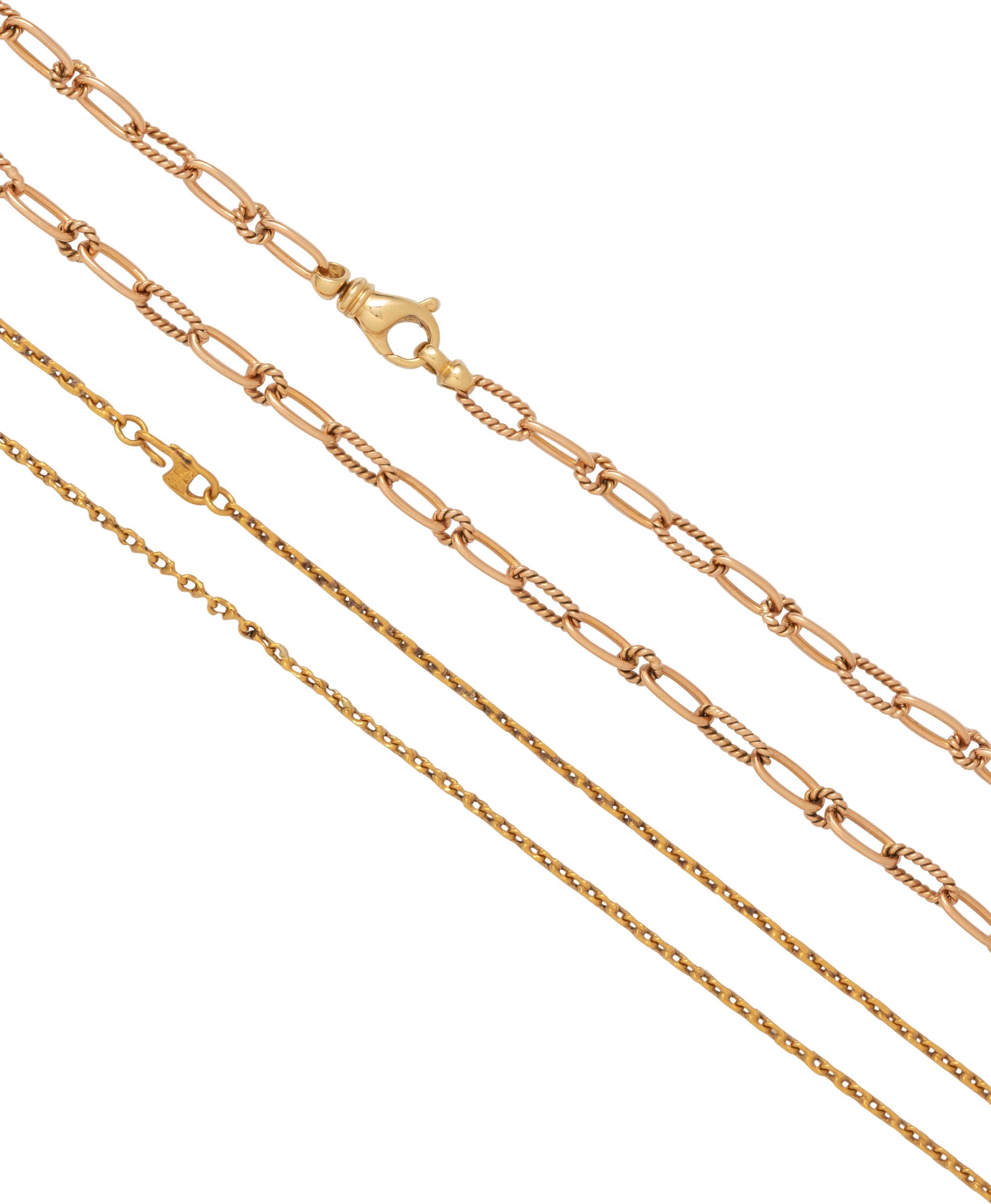 COLLECTION OF GOLD NECKLACES