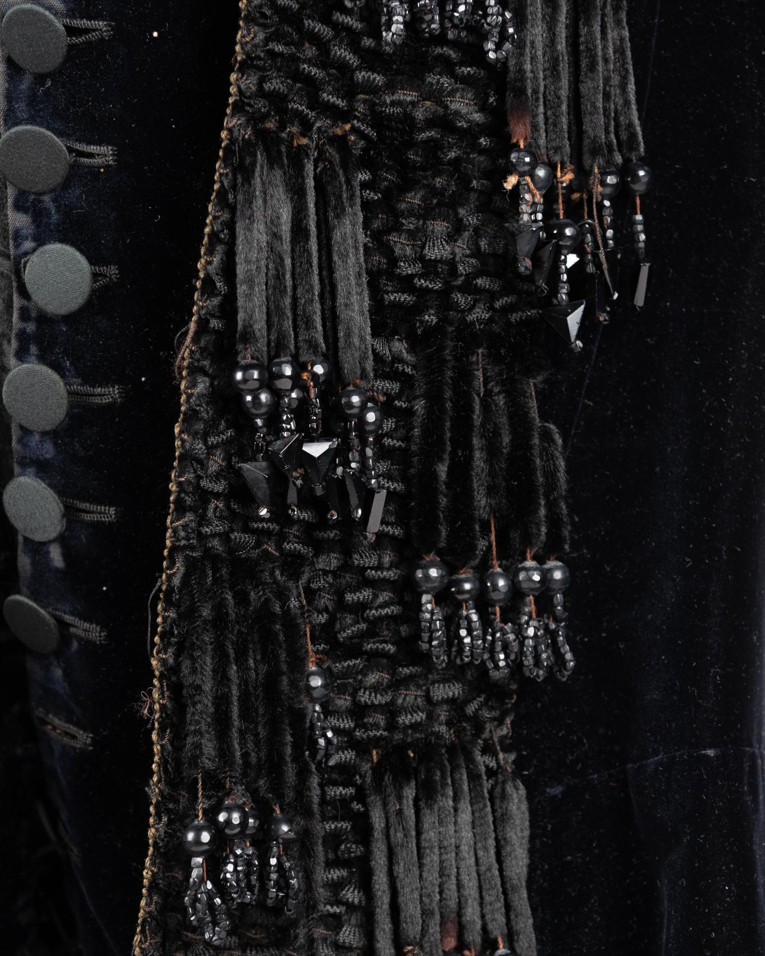 Three Velvet Pieces: One Two-Piece Dress Ensemble with Lace Collar, One Bodice, 1880s