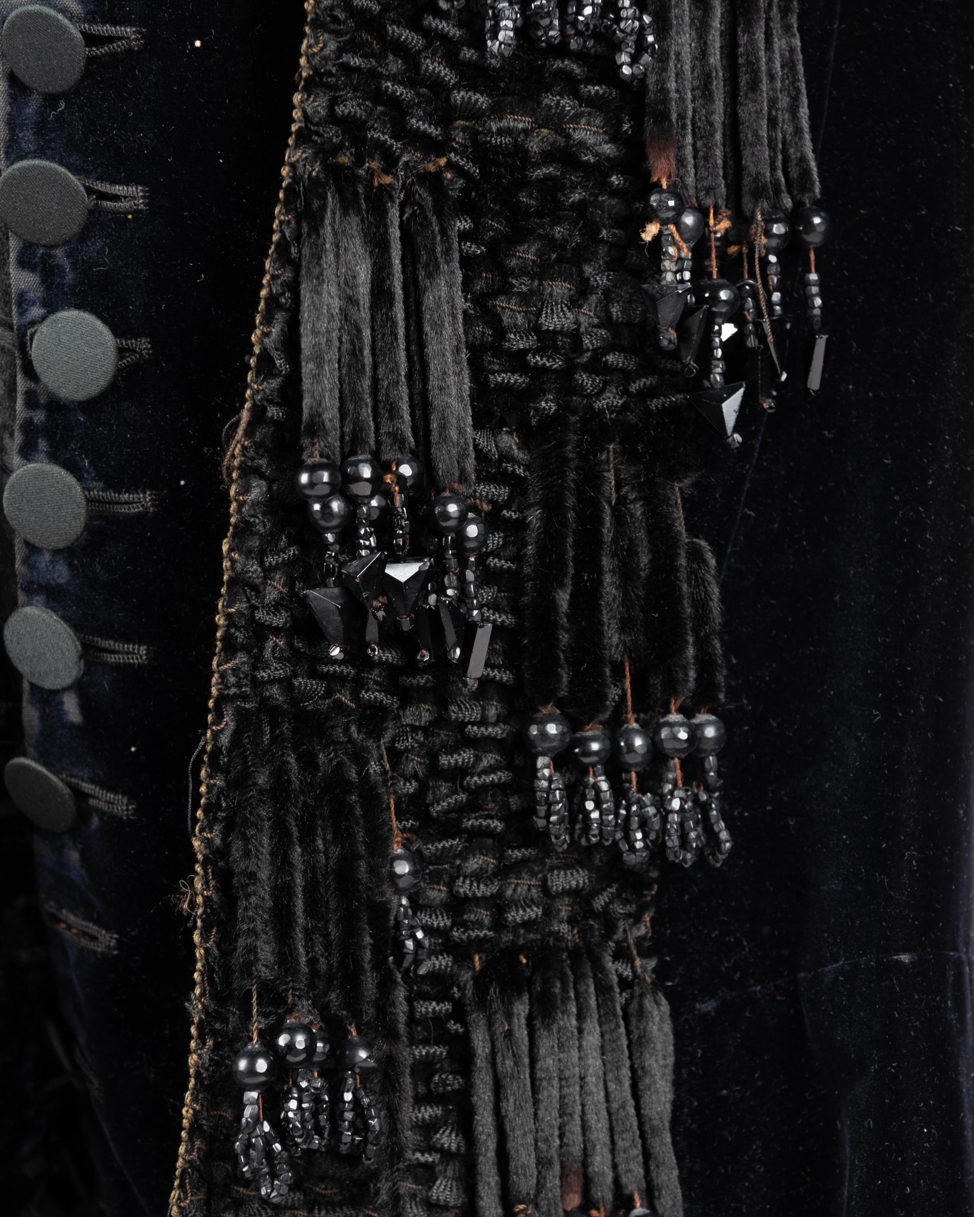 Three Velvet Pieces: One Two-Piece Dress Ensemble with Lace Collar, One Bodice, 1880s
