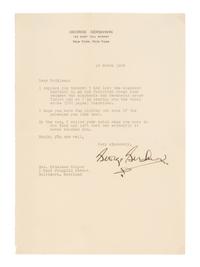 GERSHWIN, George (1898-1937). Typed letter signed ("George Gershwin"), to Kathleen Cooper, New York, New York, 19 March 1936.