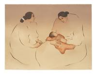Two Works: Two Maidens, edition 34/100, Two Women and a Baby edition 131/200
