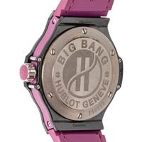HUBLOT, 'BIG BANG TUTTI FRUTTI' CERAMIC WATCH WITH PINK SAPPHIRE BEZEL
